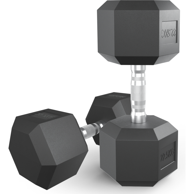 Гантель гексагональная UNIX FIT 22,5 кг обрезиненная DBHEX22_5x2