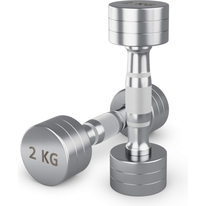 Гантель UNIX FIT PRO круглая хромированная 2 кг, 2 шт. DBRND2PCEx2